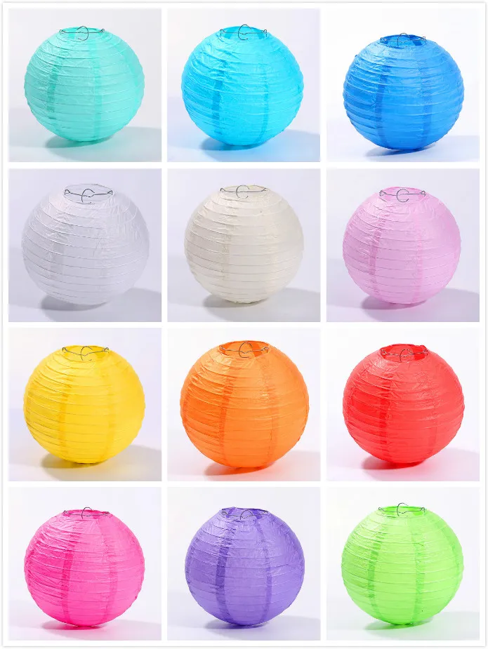 Chinese Paper Lantern White Blue Purple Pink Yellow Lampion Wedding