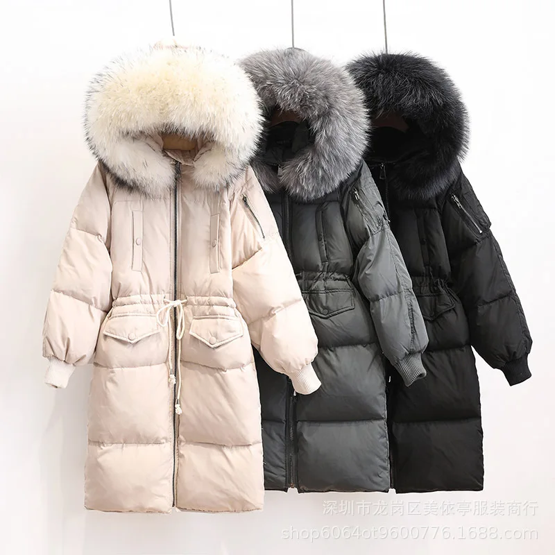 

Down Jacket Cotton-padded Clothes Women's 2019 New Style Korean-style over-the-Knee Mid-length WOMEN'S Dress Students Slim Fit d