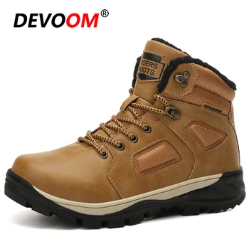 

2019 Outdoor Hiking Shoes Men hunting Snow Boots High Top Warm Waterproof Shoes Sneakers Men Mountain Climbing Trekking Shoes 46