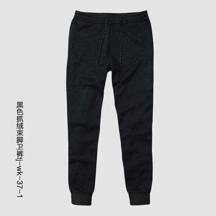Black tj-37-1 Новые флисовые плюс бархатные мужские спортивные штаны повседневные тонкие ноги осень зима размера плюс мужские спортивные штаны - Цвет: Black tj-37-1