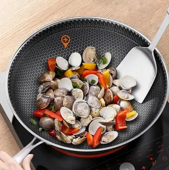 

frying pan - non-stick pan - induction compatible - multi-function cookware for home kitchen 5th generation stainless steel pot