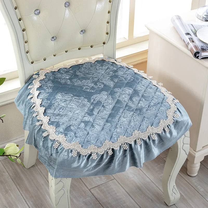 Elegant Lace Decor 40*40cm Chair Cushion European Theme Anti-Slip Seat Cushion Home Decor Dining Coussin Office Mat 24 Colors green cushions