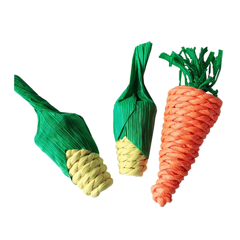 Комплект из 3 предметов в форме моркови Кролик Хомяк жевать игрушки Укус кукурузы