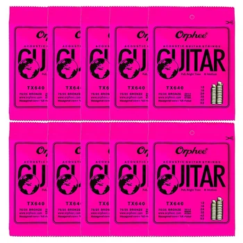 

Hot Orphee 10 Set 6Pcs/Set Guitar String TX640 String Super Light Acoustic Guitar Strings