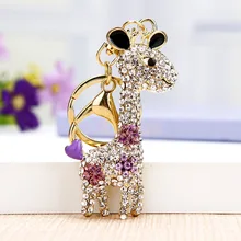 Искусственный бриллиант олень автомобильный брелок женский корейский стиль милый креативный Пакет кулон брелок для ключей Внешняя торговля аксессуары подарок W