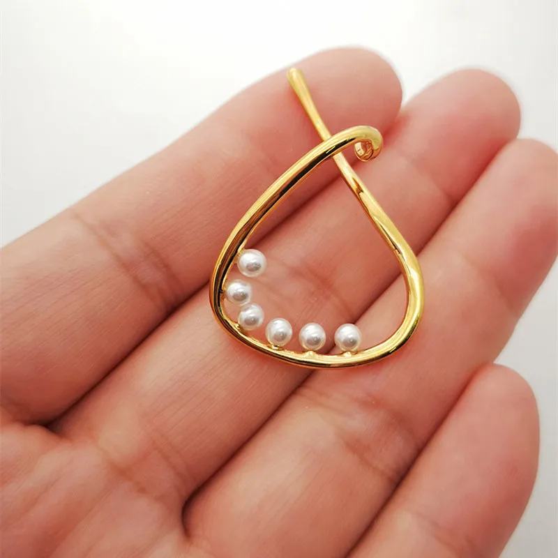 Крест ассиметричное, неправильной формы жемчужные серьги-клипсы без Piercing Gold Цвет большие в виде капель с кристаллами в форме Для женщин ювелирные изделия