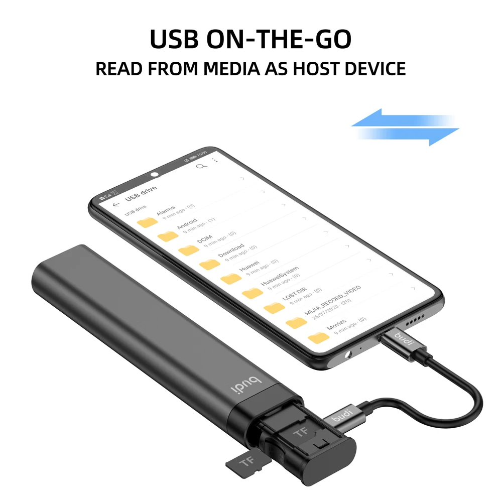 Vara com tipo c para Usb Transferência de Data 9 em 1 Budi Multi-funcional Cabo Conector Sim Kit tf Cartão Slot Memery Leitor Câmera c - Image 2