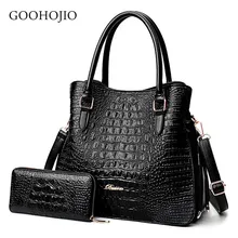 GOOHOJIO модные Аллигатор 2 комплекта кошельки и сумки из искусственной кожи женские сумки-мессенджеры женские сумки через плечо для женщин c2019
