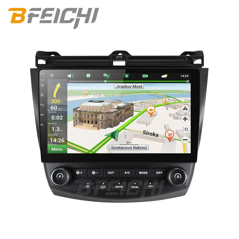 Cheap android 9.0 car dvd gps player for honda Honda Accord 7 2003-2007 with radio gps navigation support mirror link steering wheel 3