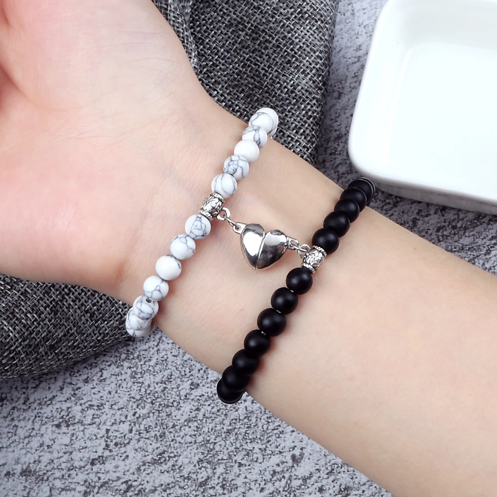 Buy Hot And Bold Couple-Combo Matching Best Friend Relationship Natural  Multi Layer Tiple Protection Stone Beads Magnetic Bracelets. Online at Best  Prices in India - JioMart.