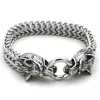 Viking Wolf Charm Bracelet Men's Stainless Steel Mesh Chain Wolf Punk Rock Bracelets Biker Jewelr 2