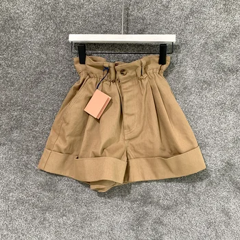 

Loose Wide Leg Versatile Khaki High Waisted Flower Bud Shorts for Women Casual Solod Pants