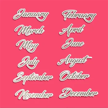 

TTLIFE 12 Pcs/lot Word Frame Month Metal Cutting Dies New 2019 Scrapbooking Die Cuts for Card Making DIY Embossing Cuts Craft
