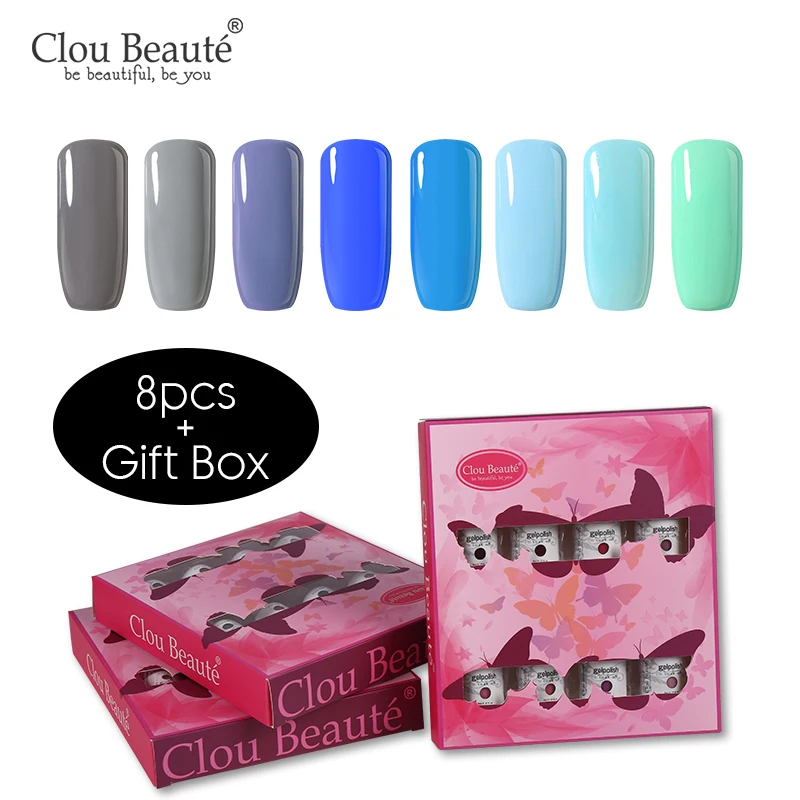 ZH06 Clou Beaute 8 шт. Гель-лак Подарочная коробка набор Гель-лак для ногтей Светодиодный УФ-гель замачиваемый Гель-лак для ногтей полуперманентный лак для ногтей - Цвет: ZH06