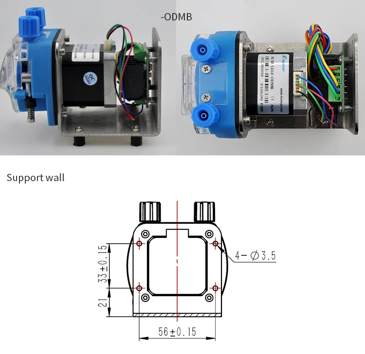 Kamoer KCM-ODM 12 V/24 V Мини Насадка На шланговый насос с трубкой Небольшой Поток шагового двигателя(13,5~ 320 мл/мин., 4/8 роторов