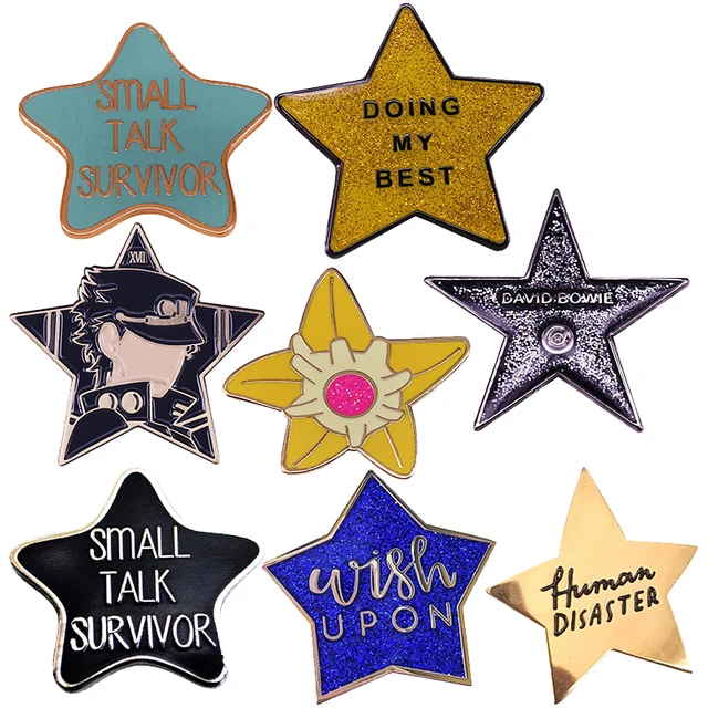 Discover the Irresistible Charm of the Cute Star Starfish Small Talk Survivor Badge Wish Upon Brooch Pins Enamel Badges Lapel Pin Brooches Fashion Jewelry Accessories