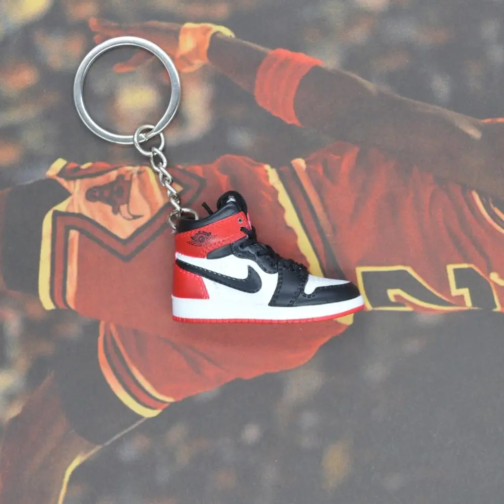 one shoe keychain 3D Air Jordan AJ11 брелок с кроссовком обувь concord модель кулон подарки - Цвет: one shoe keychain