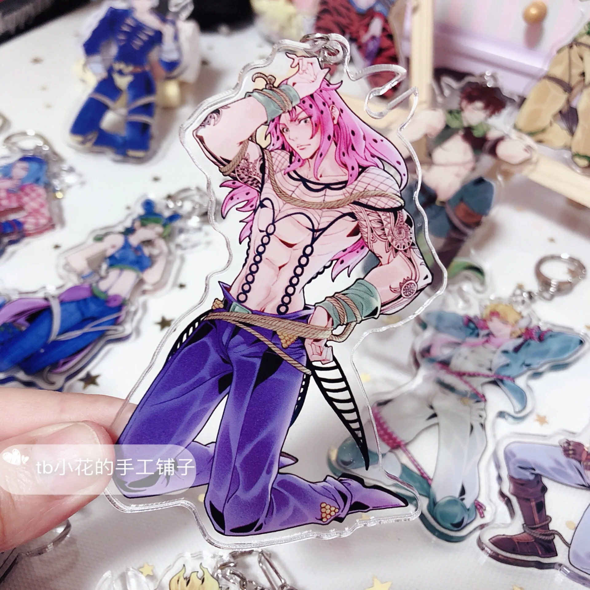 03 JOJO невероятное приключение Золотой ветер Narancia Ghirga Giorno Giovanna Сьерра-Леоне фигурка Косплей акриловый брелок Подвеска для ключей - Цвет: 03