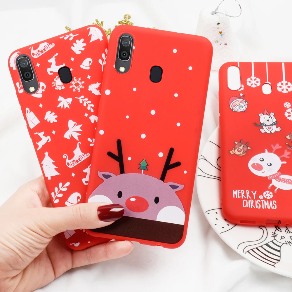New Year Christmas Cute Santa Claus Elk Cartoon Pattern Phone Case For Samsung A50 A70 A20 A30 A40 A10 Silicone TPU Fundas |