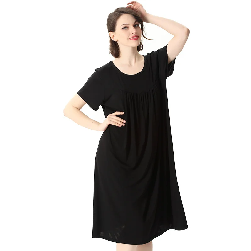 Summer Women Casual Sleepwear Long Modal Nightgown Nightie Loose Home Dress Sexy Lingerie Nightdress Oversize 4XL 5XL 6XL 7XL