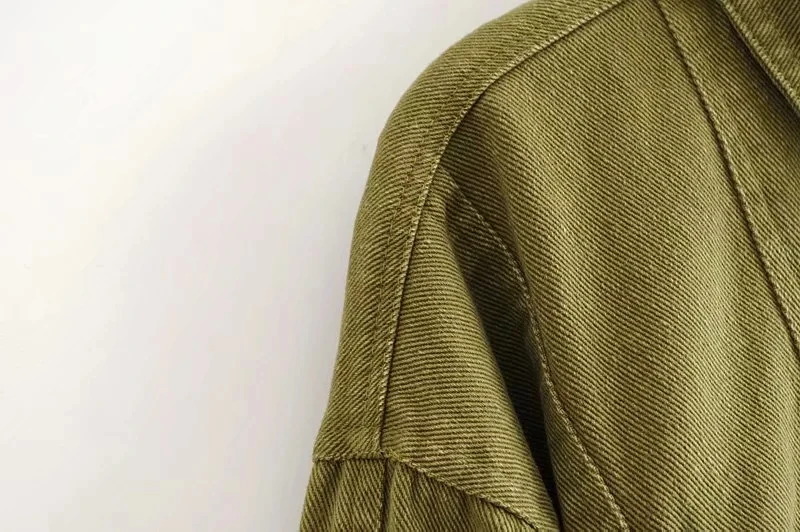 Увядшая зимняя джинсовая куртка женская BTS high street army green однобортная негабаритная куртка feminino jaqueta женский топ