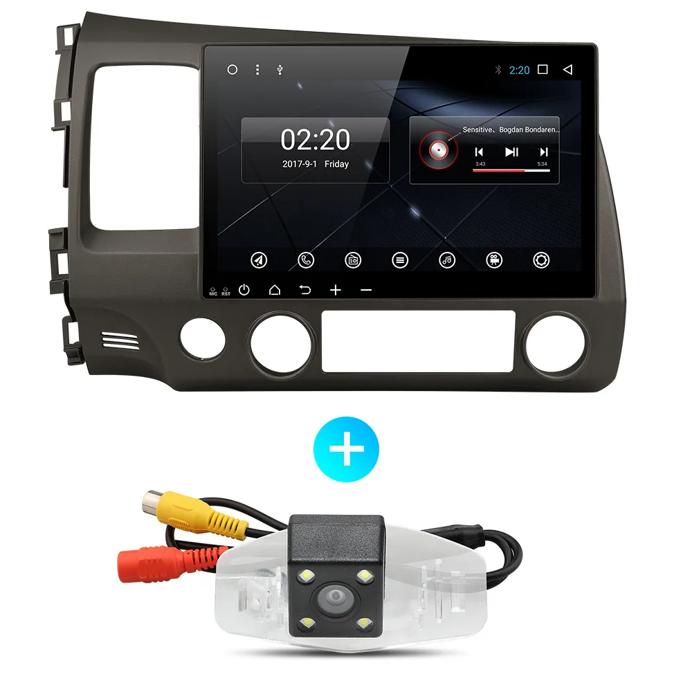 with camera Автомобильный dvd gps плеер для honda civic 2006-2011 Автомобильный Радио Видео плеер gps навигация Стерео dvd PX6 android 9,0 - Цвет: with camera