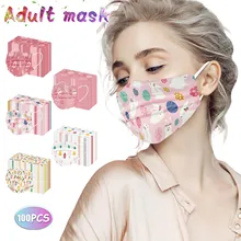 Masques jetables adultes masques de pâques impression masques de protection 100PC couleur motif masque masque de protection