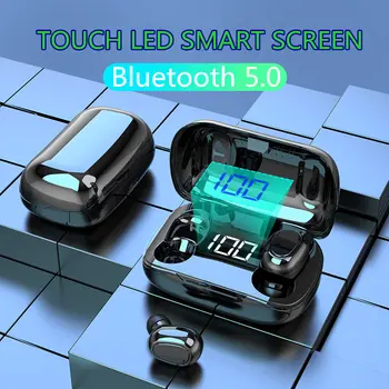 

2020 new LED Bluetooth Wireless Earphones Headphones Earbuds TWS Touch Control Sport Headset Noise Cancel Earphone Headphone