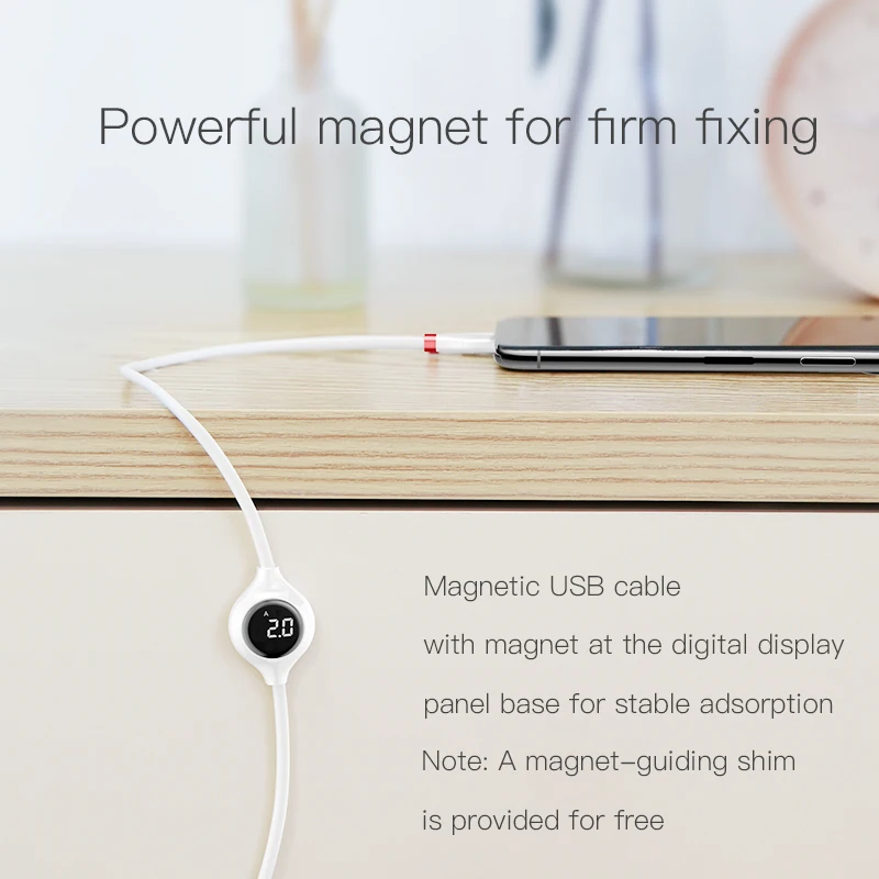 Usb-кабель Baseus с цифровым дисплеем для iPhone 11 Xs Max Xr X 8 7 6 6s Plus 5S шнур для быстрой зарядки и передачи данных Магнитный кабель