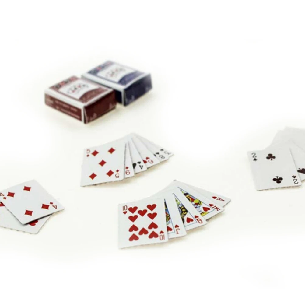New arrival Mini Doll house Playing Cards Miniature Games Poker For Dolls Accessory Home Decoration | Игрушки и хобби
