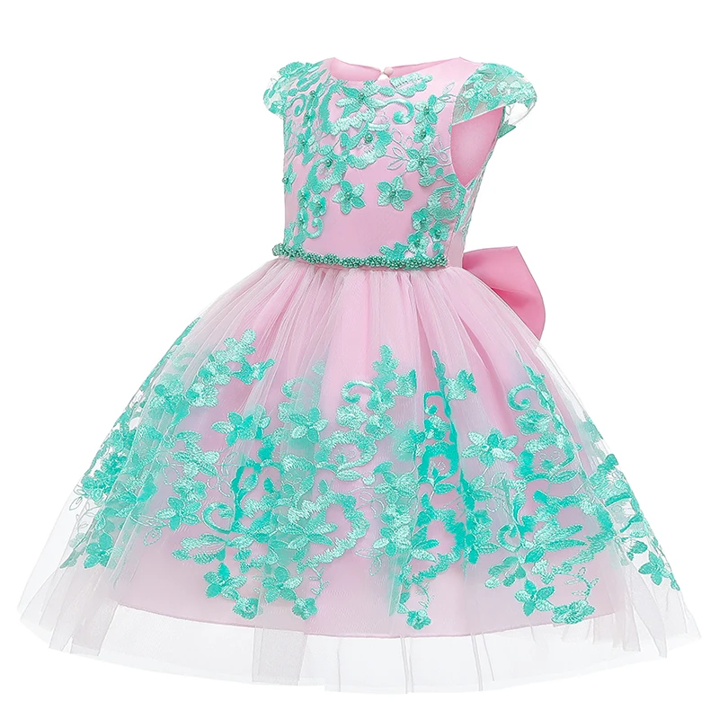 Элегантное платье для девочек; платье принцессы Эльзы для маленьких девочек; свадебное платье; Детские платья для девочек; платье для дня рождения; Детский костюм - Цвет: Pink
