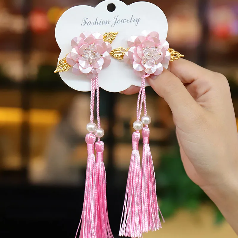 Древний головной убор для девочек, головной убор Hanfu, лента, супер волшебный древний стиль, аксессуары для волос, шаговый костюм для девочек - Цвет: 2