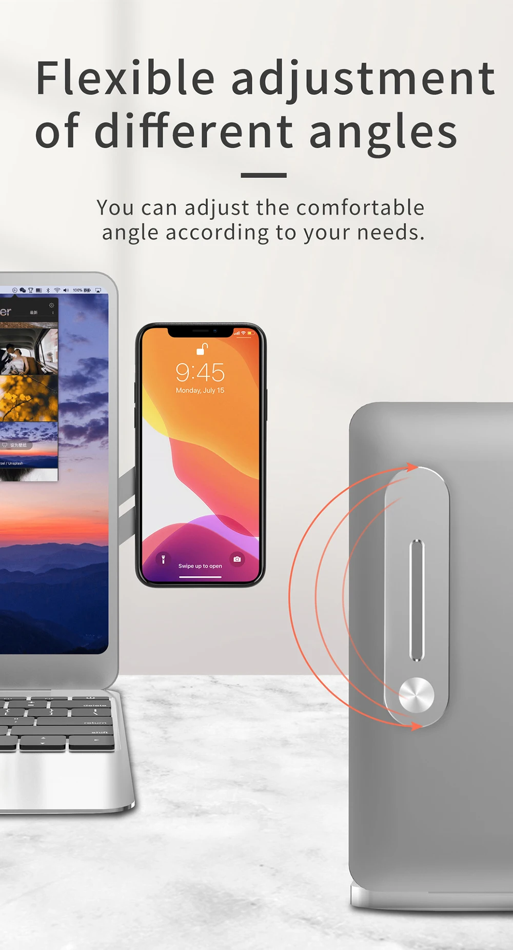 Aluminum Alloy Laptop Expand Stand Magnetic Dual-Screen Stand For iPhone Xiaomi Support For Macbook Air Notebook Desktop Holder cell phone stand for desk
