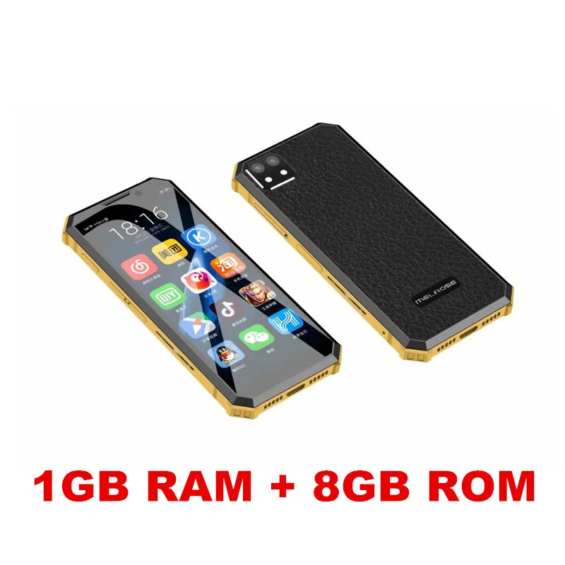 8G ROM Yellow Melrose END Android Telefone Mini Portable Cheap Smartphone 3.4'' Fingerprint ID 5MP 4G 3GB RAM Ultra Slim Mobile Phones - Цвет: 8G ROM Yellow