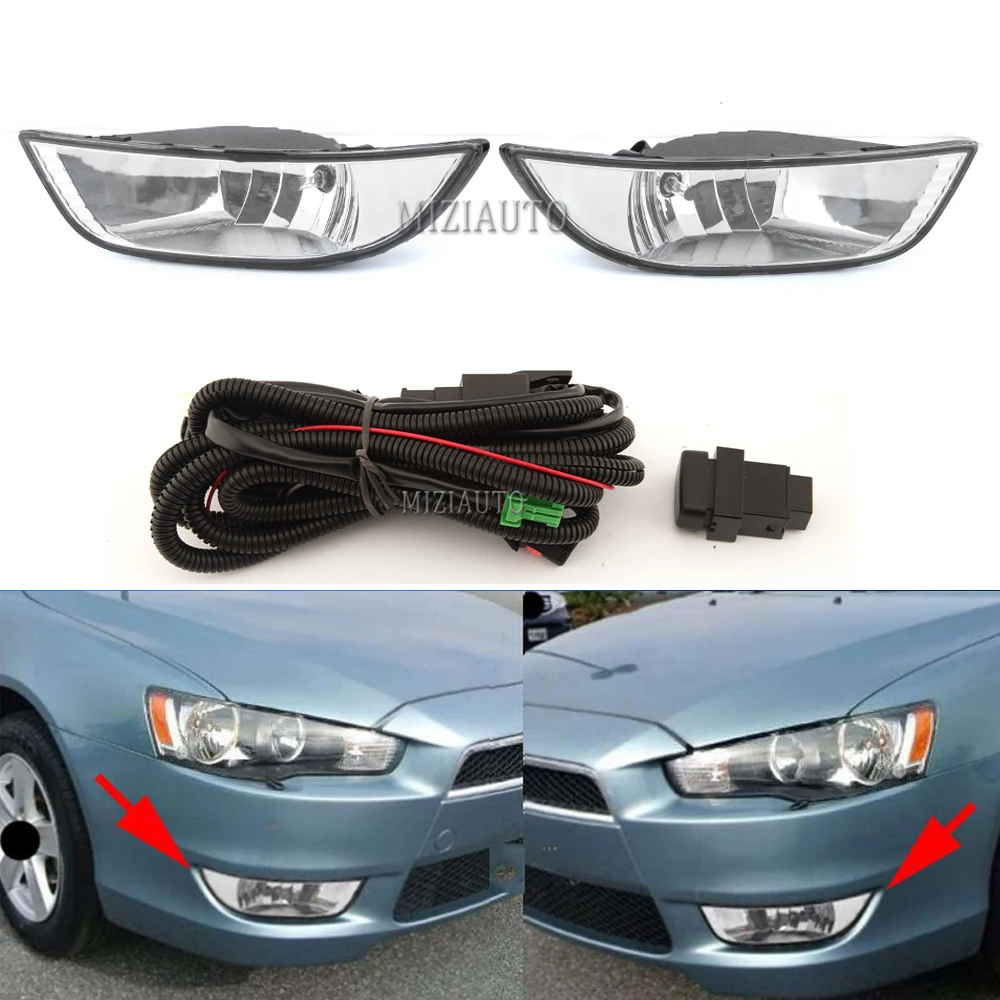 US $69.00 Car Fog Lights Assembly For MITSUBISHI Lancer EX 20072010 Front Bumper Lamp Headlight Halogen foglights Bulb with Switch