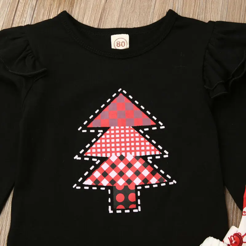 Коллекция года, весенне-осенняя одежда для малышей Рождественская рубашка с длинными рукавами для маленьких девочек Рождественский комбинезон, юбка-пачка на бретелях, платье, наряд От 6 месяцев до 4 лет