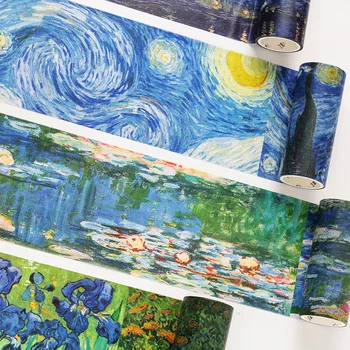 

10 cm Creative Van Gogh Monet Museum Series Bullet Journal Washi Tape Adhesive Tape DIY Scrapbooking Sticker Label Masking Tape