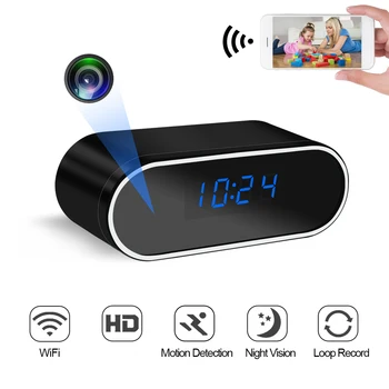 

WiFi Night Vision Camera HD Clock Mini Camcorder IP home Security Night Vision cam Motion Detection P2P Camera