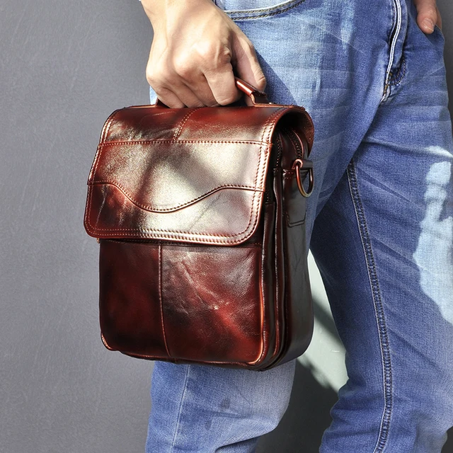 Quality Original Leather Casual Shoulder Messenger bag Cowhide Fashion ...