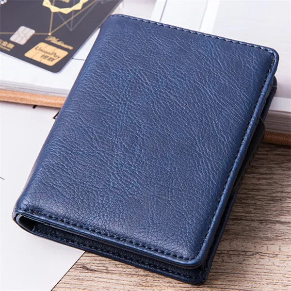 Bycobecy RFID кошелек из искусственной кожи алюминиевая коробка высокого качества Многофункциональный чехол для визиток открытка-раскладушка держатель мода - Цвет: Blue X-54