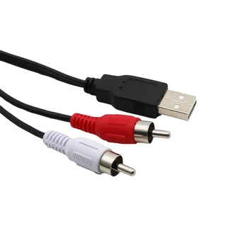 

10x 2RCA Male Plug to USB 2.0 Type A Male Plug Video Television Connector Male to Male Cable 5ft /1.5m
