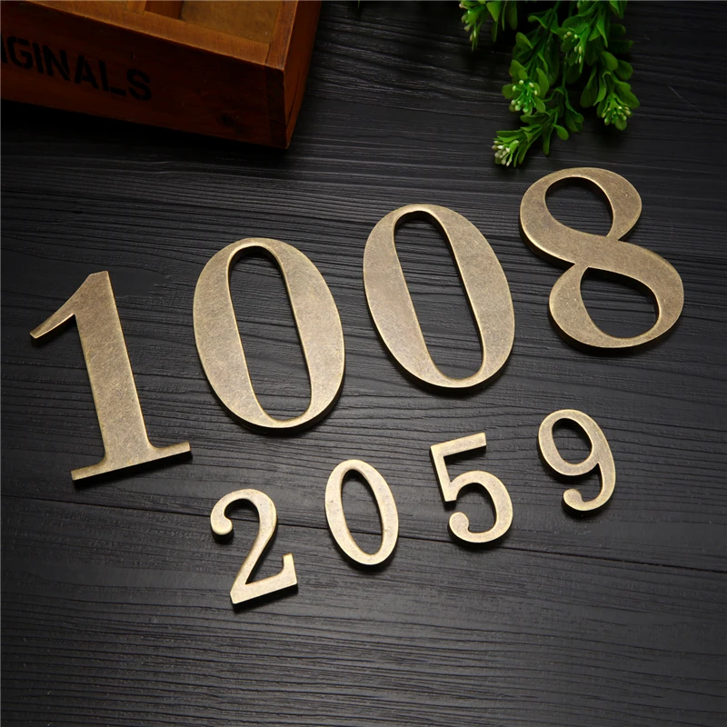 Metal Bronze Digitals Stereo Door House Number 10CM * 6CM Size Letter House Number Room Digital Sign Door Plate house number signs,door signs,house numbers,number plate