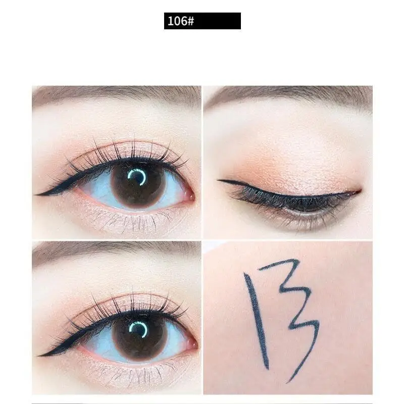 Waterproof Eyeliner Pen Smudgeproof Not Easy To Decolorize Fast Drying Soft Head Bristle Eyeliner Cosmetic - Цвет: Армейский зеленый