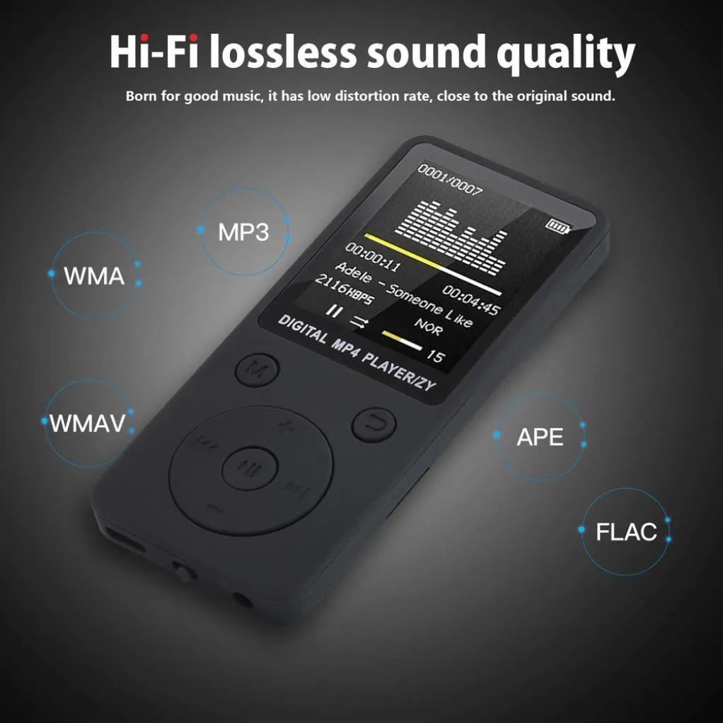 Портативный MP3 без потерь Звук Музыкальный плеер FM рекордер walkman плеер мини Поддержка музыки, радио, записи, 3 TF карты не включены