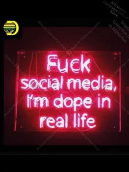 

Neon sign For Uck Social media dope in life real Neon Bulbs sign Iconic Beer bar Windows Garage Wall Sign Tube Neon Shop Neon