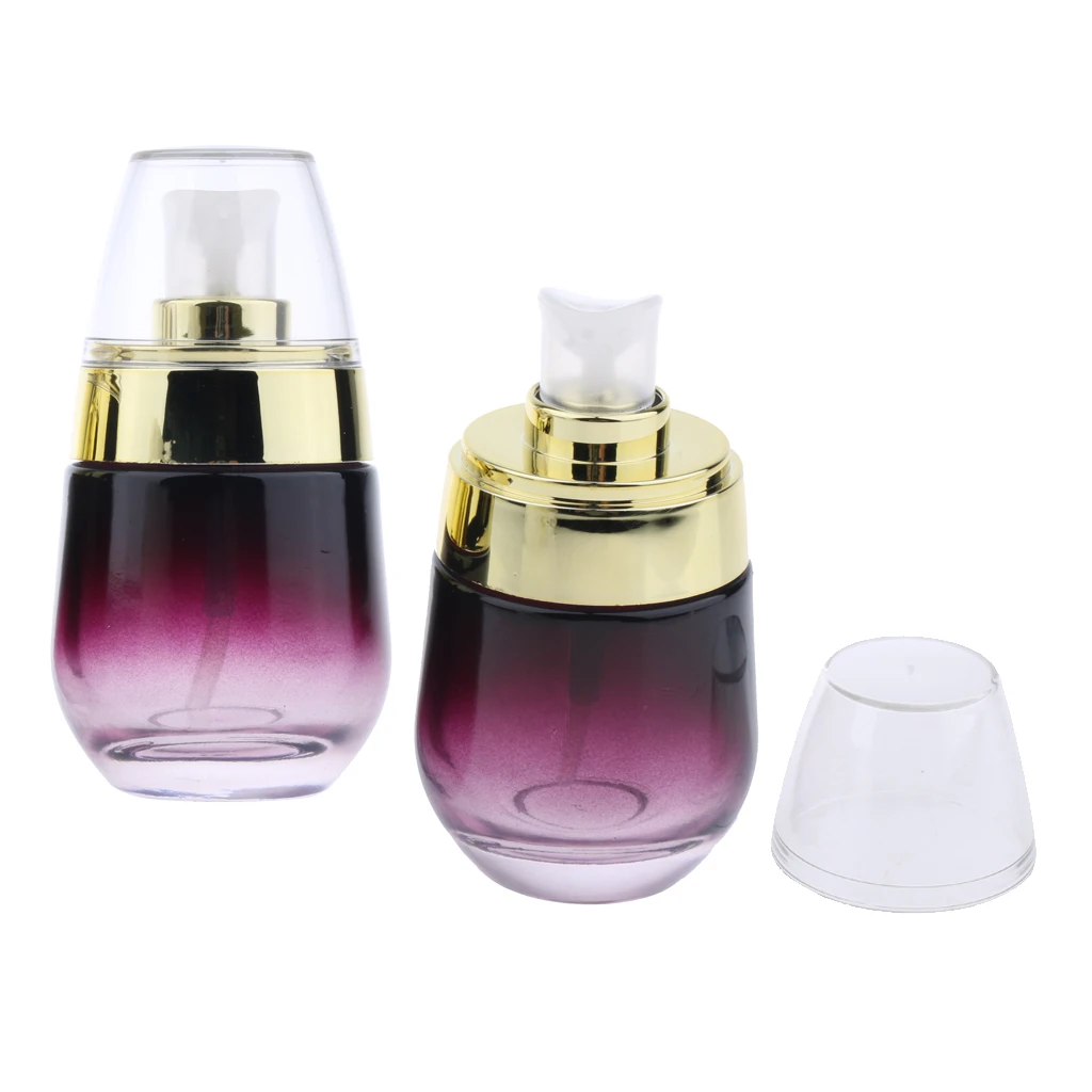 6 Pieces Glass Pump Dispenser Cream Sprayer Pump Bottle, Lotion and Gel Cosmestic Container For Self-filling, Leak-proof Design
