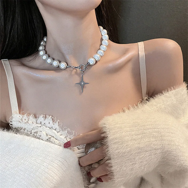 韓国人気【leeENoir】Dot Toggle Pearl Necklace/追跡付 韓国人気【leeENoir】Dot Toggle Pearl Necklace/追跡付