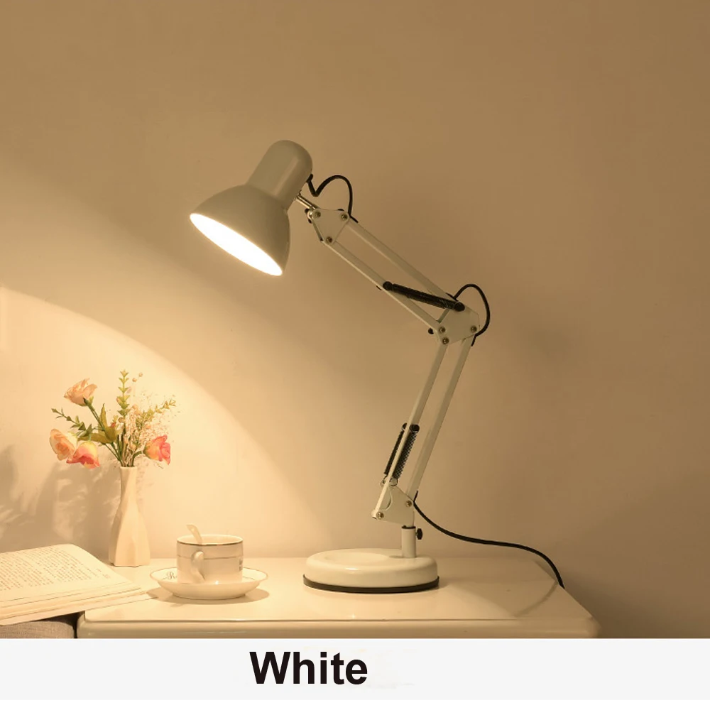 white Touch Sensor Folding Lamp 7W LED Eye Protection Table Lamp Dimmable Students Training Reading Table Lamp - Цвет корпуса: white