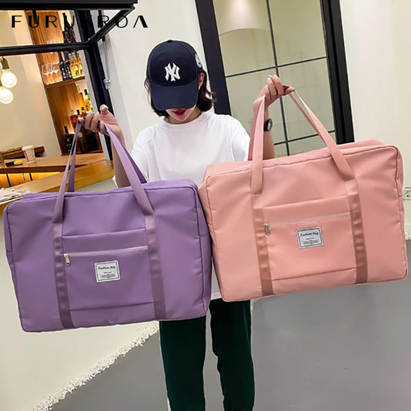 

Large Capacity Fitness Travel Bag Nylon Waterproof Clothing Daily Handbag Shoulder Bag For Women Yoga Training Sport Bags X776B