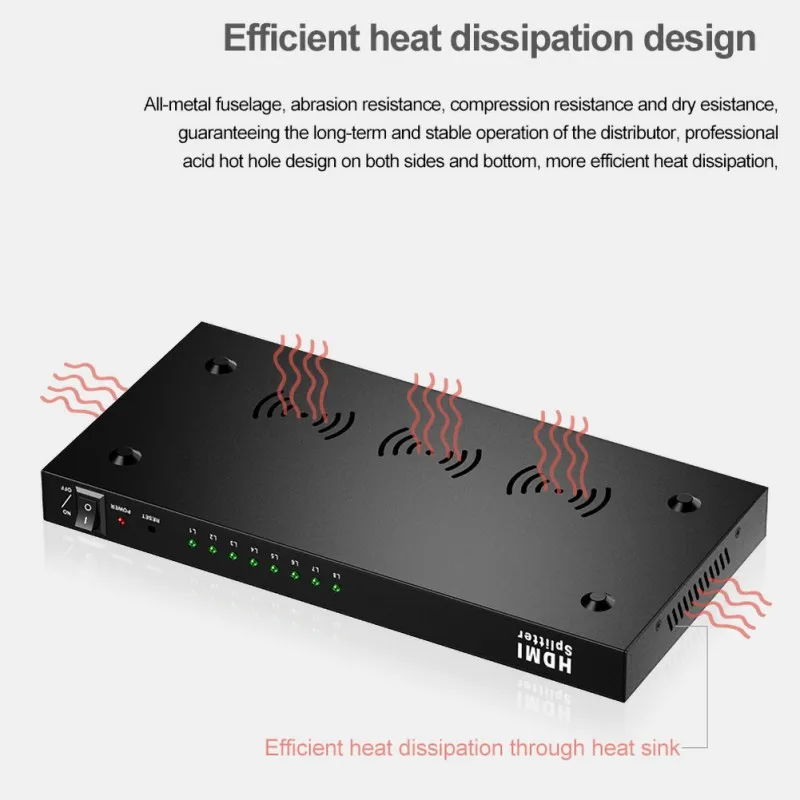  8 way HDMI Splitter Audio Video Distributore Amplificatore Con Il Caricatore supporto Full HD 3D & 
